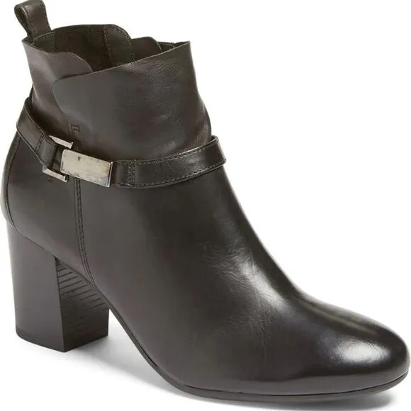 Paul Green KATHY Black Leather Ankle Boots US Sz 9
