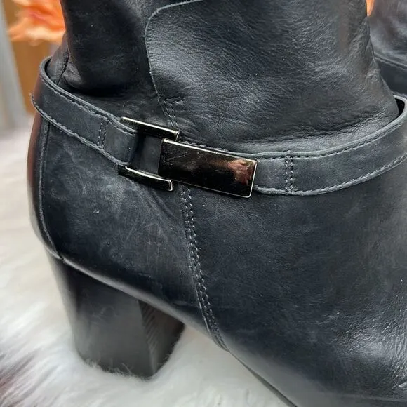 Paul Green KATHY Black Leather Ankle Boots US Sz 9