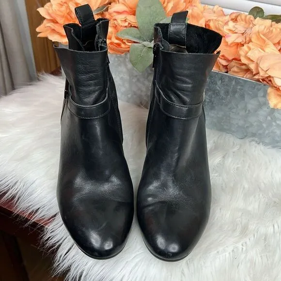 Paul Green KATHY Black Leather Ankle Boots US Sz 9