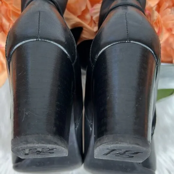 Paul Green KATHY Black Leather Ankle Boots US Sz 9