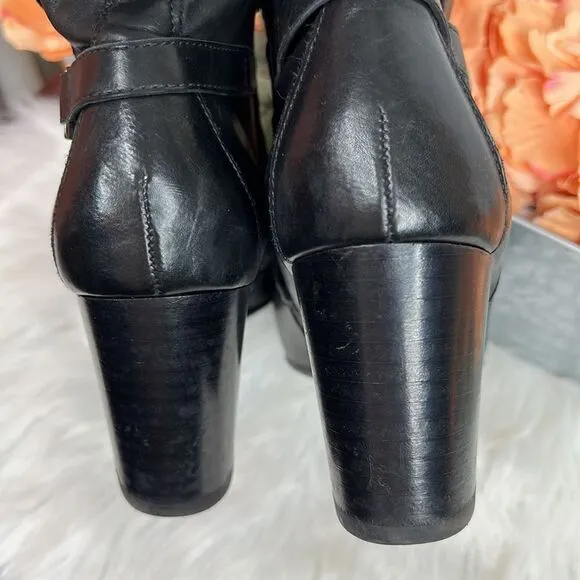 Paul Green KATHY Black Leather Ankle Boots US Sz 9