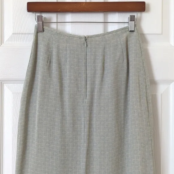 Petite Sophisticate 90's Vintage Funky Silk High Waisted Straight Midi Skirt 2