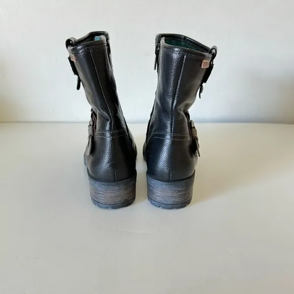 Pikolinos Black Leather Buckle Boots Size 37