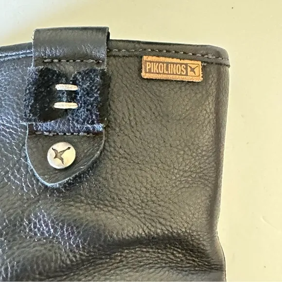 Pikolinos Black Leather Buckle Boots Size 37