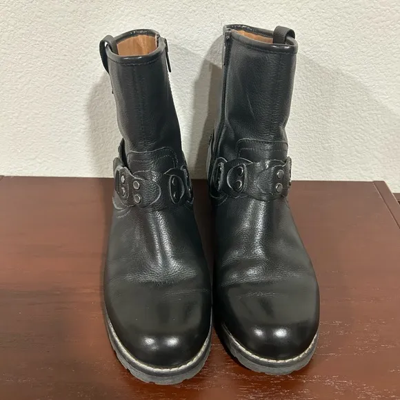 Pikolinos Black Leather Moto Ankle Boots Size 42