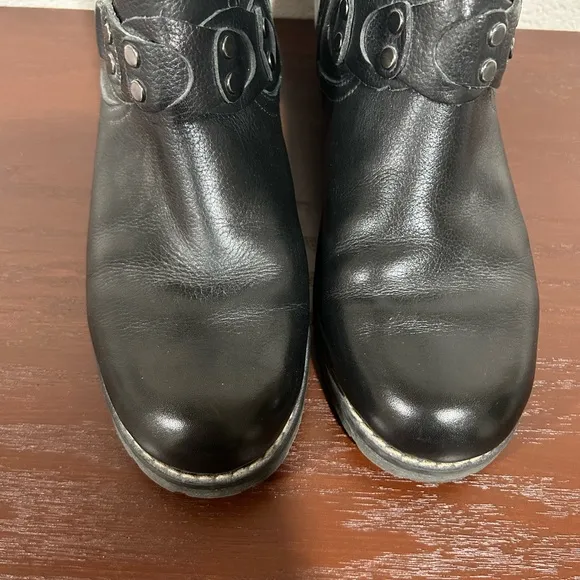 Pikolinos Black Leather Moto Ankle Boots Size 42
