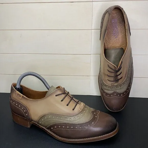 Pikolinos Brighton Brogues Leather Oxfords Women's Size 10 Shoes EU40 Wing Tip