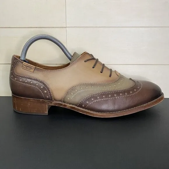 Pikolinos Brighton Brogues Leather Oxfords Women's Size 10 Shoes EU40 Wing Tip
