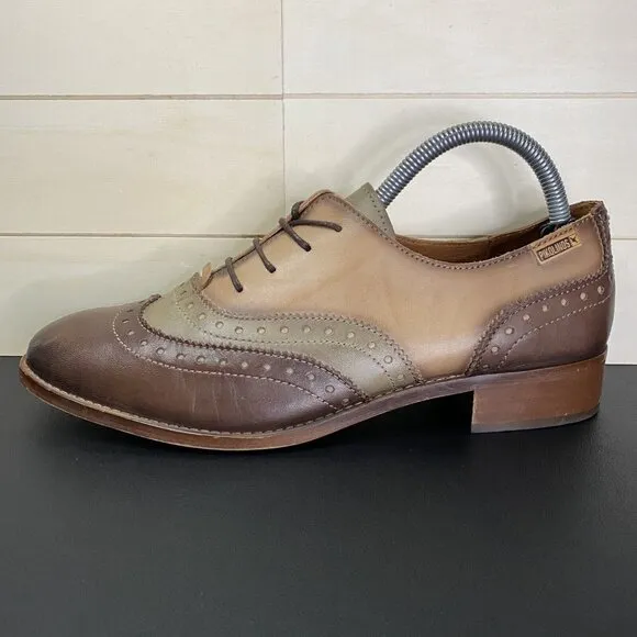 Pikolinos Brighton Brogues Leather Oxfords Women's Size 10 Shoes EU40 Wing Tip