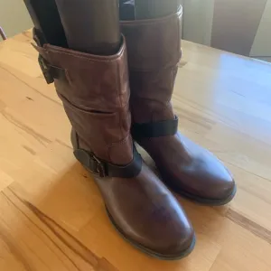 Pikolinos brown black leather boots size 11.5-12 (European 42)