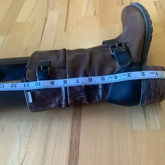 Pikolinos brown black leather boots size 11.5-12 (European 42)