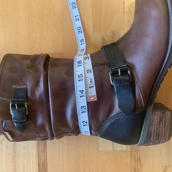 Pikolinos brown black leather boots size 11.5-12 (European 42)