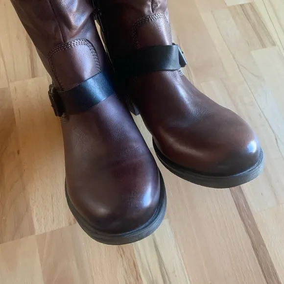 Pikolinos brown black leather boots size 11.5-12 (European 42)