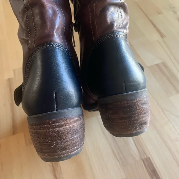 Pikolinos brown black leather boots size 11.5-12 (European 42)