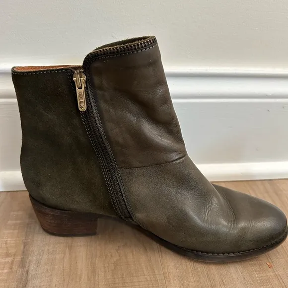 Pikolinos Leather Suede Ankle Boots Green Size 6.5 US 37 EU