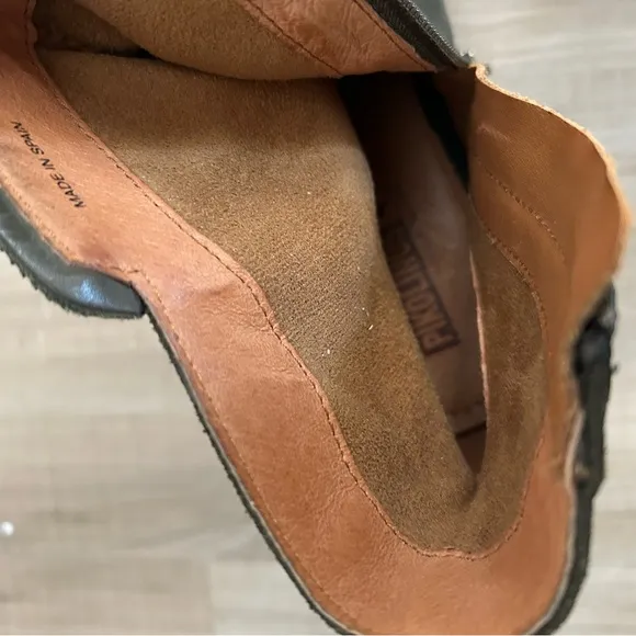 Pikolinos Leather Suede Ankle Boots Green Size 6.5 US 37 EU