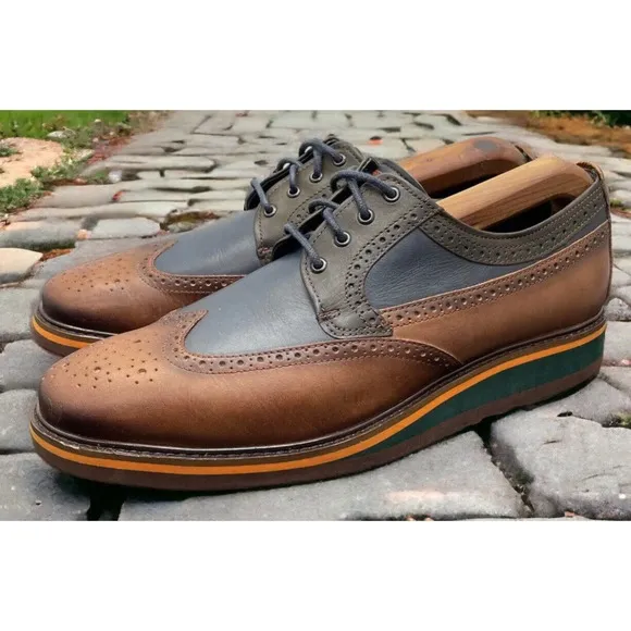 Pikolinos Toulouse Oxford Casual Wingtip Shoes Brown Blue Fast Ship Mens Size 8
