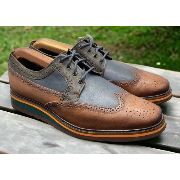 Pikolinos Toulouse Oxford Casual Wingtip Shoes Brown Blue Fast Ship Mens Size 8