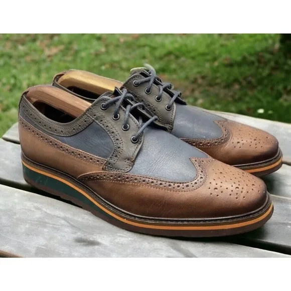 Pikolinos Toulouse Oxford Casual Wingtip Shoes Brown Blue Fast Ship Mens Size 8