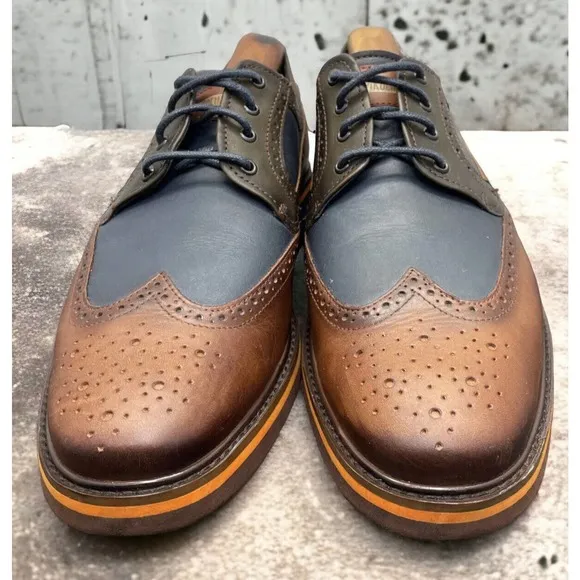 Pikolinos Toulouse Oxford Casual Wingtip Shoes Brown Blue Fast Ship Mens Size 8