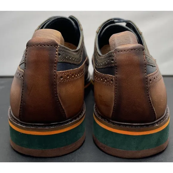 Pikolinos Toulouse Oxford Casual Wingtip Shoes Brown Blue Fast Ship Mens Size 8