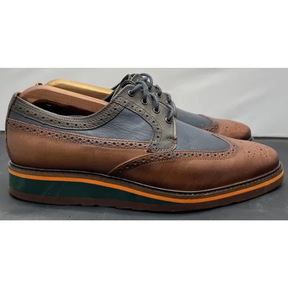 Pikolinos Toulouse Oxford Casual Wingtip Shoes Brown Blue Fast Ship Mens Size 8