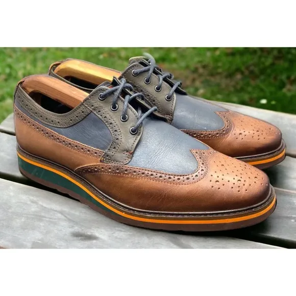 Pikolinos Toulouse Oxford Casual Wingtip Shoes Brown Blue Fast Ship Mens Size 8