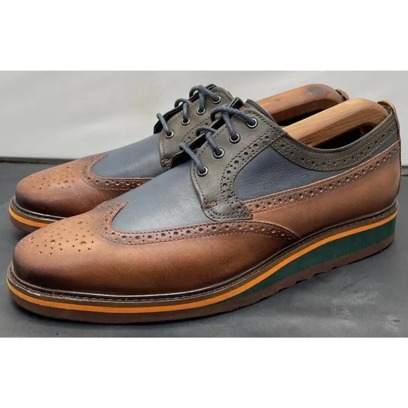 Pikolinos Toulouse Oxford Casual Wingtip Shoes Brown Blue Fast Ship Mens Size 8