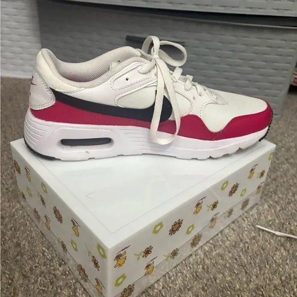 Pink and White Nike Airs