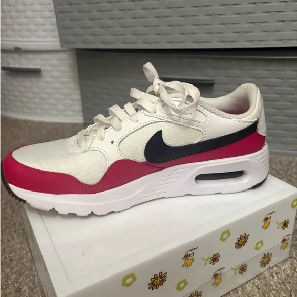 Pink and White Nike Airs