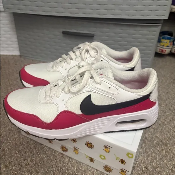 Pink and White Nike Airs