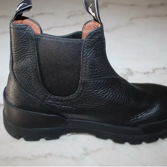 Polo by Ralph Lauren Black Chelsea Boots Textured Leather