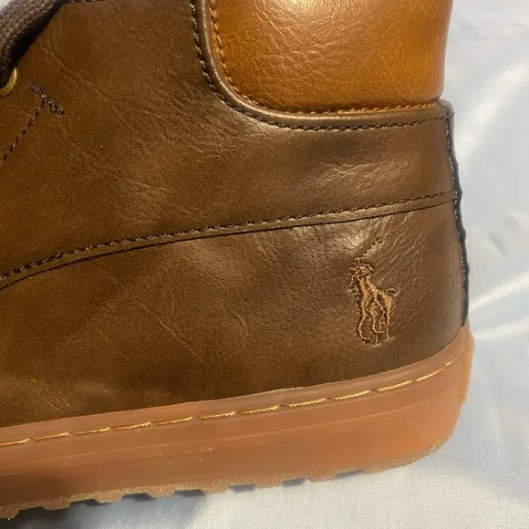 Polo by Ralph Lauren Brown Tenis Unisex Chukka Boots Leather Lace-Up