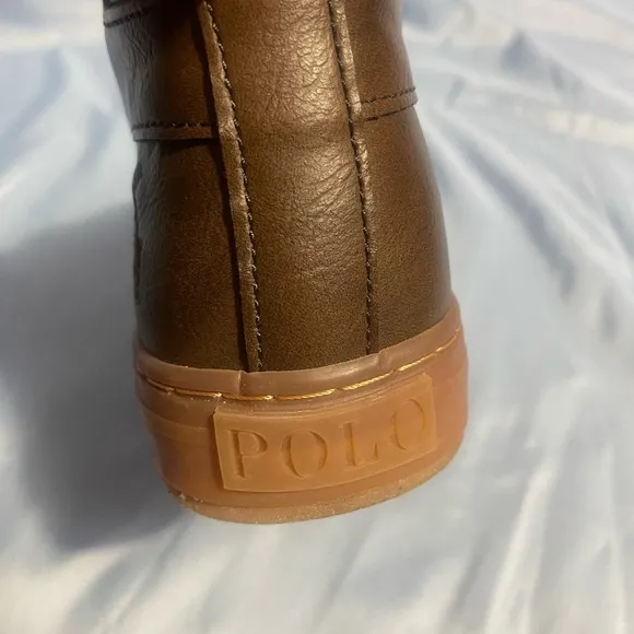 Polo by Ralph Lauren Brown Tenis Unisex Chukka Boots Leather Lace-Up