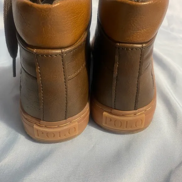 Polo by Ralph Lauren Brown Tenis Unisex Chukka Boots Leather Lace-Up