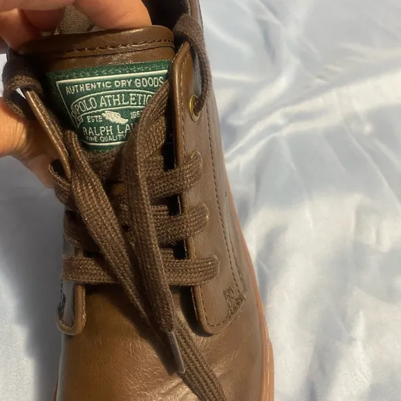 Polo by Ralph Lauren Brown Tenis Unisex Chukka Boots Leather Lace-Up