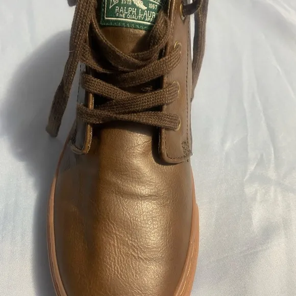 Polo by Ralph Lauren Brown Tenis Unisex Chukka Boots Leather Lace-Up