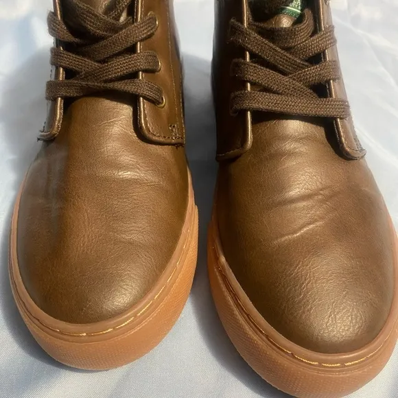 Polo by Ralph Lauren Brown Tenis Unisex Chukka Boots Leather Lace-Up