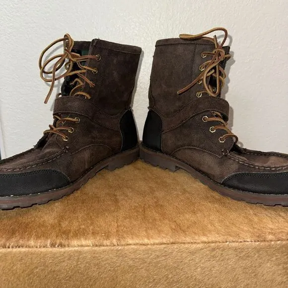 Polo Ralph Lauren Men's Woolton‎ Boots Size 10.5 Brown Nubuck Leather 11431 H41.