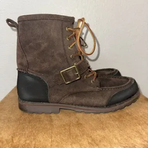 Polo Ralph Lauren Men's Woolton‎ Boots Size 10.5 Brown Nubuck Leather 11431 H41.