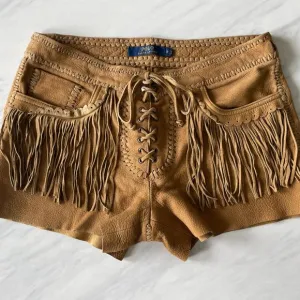 Polo Ralph Lauren Suede Fringe Lace-up Shorts