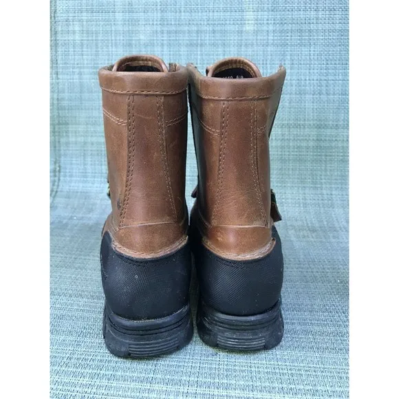 Polo sport Ralph Lauren leather brown big boys youth boots 6.5 B