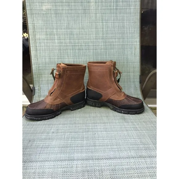 Polo sport Ralph Lauren leather brown big boys youth boots 6.5 B