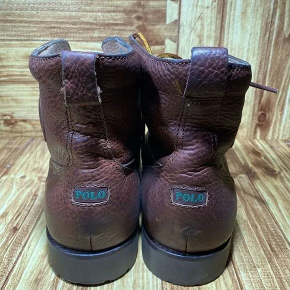 POLO Ralph Lauren Rodway Boots Brown Leather Ranger Mens Size 11 ,5D