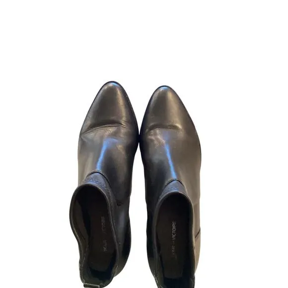 Pour La Victoire Women's Black Leather Ankle Boots size 7.5