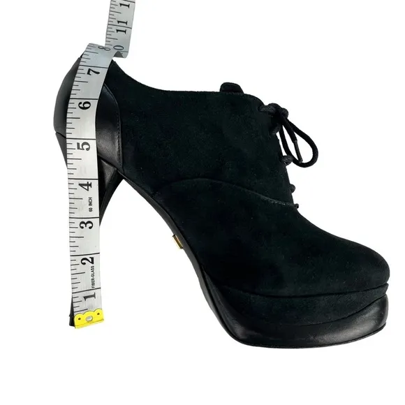 Pour La Victoire Women’s Black Suede Leather Platform Stiletto Boots - Size: 9.5