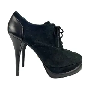 Pour La Victoire Women’s Black Suede Leather Platform Stiletto Boots - Size: 9.5