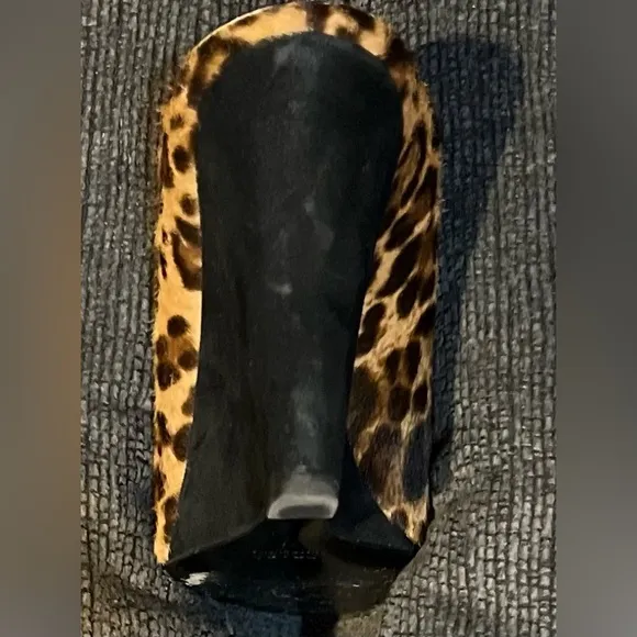 Prada Leopard - Print Dyed Calf Wedge Slides Size 37/7