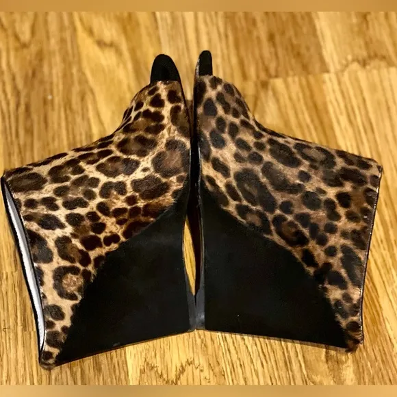 Prada Leopard - Print Dyed Calf Wedge Slides Size 37/7