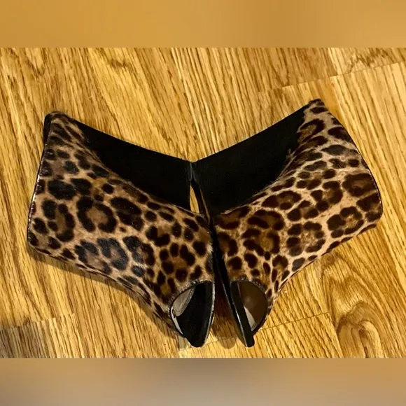 Prada Leopard - Print Dyed Calf Wedge Slides Size 37/7
